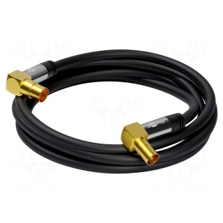 Cable | 75Ω | 3m | Full HD,shielded, fourfold,works with 4K, UHD