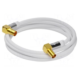 Cable | 75Ω | 1m | PVC | Full HD,works with 4K, UHD 2160p | white