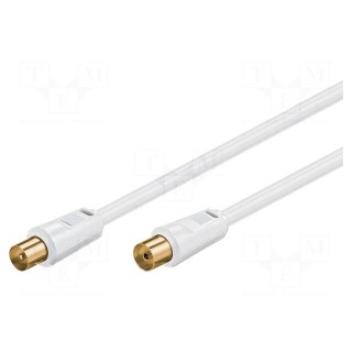 Cable | 75Ω | 5m | coaxial 9.5mm socket,coaxial 9.5mm plug | white