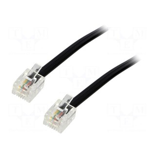Cable: telephone | RJ11 plug,both sides | 10m | black