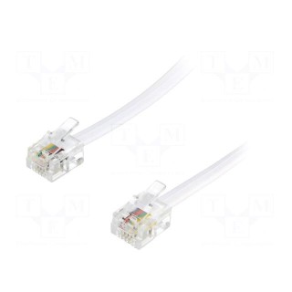 Cable: telephone | RJ11 plug,both sides | 2m | white