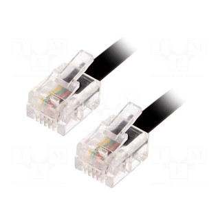 Cable: telephone | RJ11 plug,both sides | 5m | black