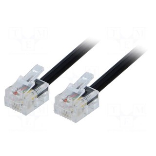 Cable: telephone | RJ11 plug,both sides | 7m | black