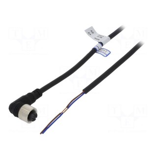 Connection lead | M12 | PIN: 2 | angled | 5m | plug | Insulation: PVC