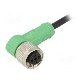 Connection lead | M12 | PIN: 3 | angled | 1.5m | plug | 250VAC | 4A | 250VDC