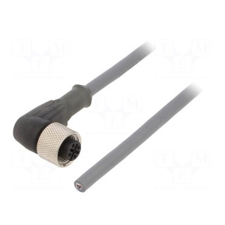 Connection lead | M12 | PIN: 3 | angled | 3m | plug | 250VAC | 2.7A | PUR
