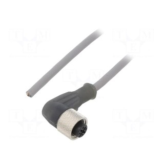 Connection lead | M12 | PIN: 3 | angled | 3m | plug | 250VAC | 3.1A | PVC