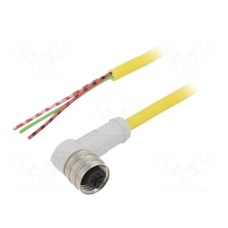Connection lead | M12 | PIN: 3 | angled | 5m | plug | -25÷70°C | IP67 | CSA