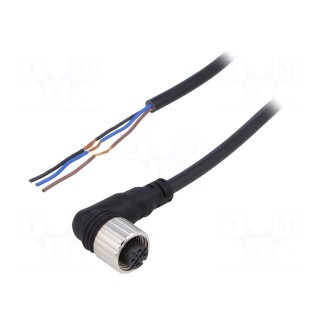 Connection lead | M12 | PIN: 3 | angled | 5m | plug | Insulation: PVC