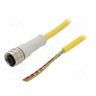 Connection lead | M12 | PIN: 3 | straight | 10m | plug | -25÷70°C | IP67