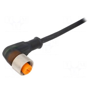 Connection lead | M12 | PIN: 3 | straight | 10m | plug | 30VAC | 4A | IP67