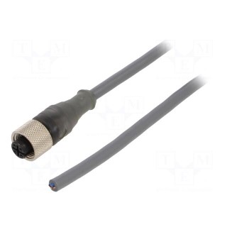 Connection lead | M12 | PIN: 3 | straight | 3m | plug | 250VAC | 2.7A | PUR