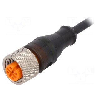 Connection lead | M12 | PIN: 3 | straight | 5m | plug | 30VAC | 4A | -25÷80°C