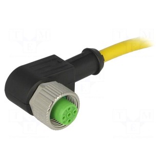 Connection lead | M12 | PIN: 4 | angled | 1.5m | plug | 250VAC | 4A | PVC
