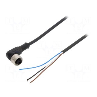 Connection lead | M12 | PIN: 4 | angled | 10m | plug | 250VAC | 4A | -25÷70°C