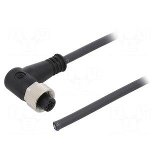 Connection lead | M12 | PIN: 4 | angled | 10m | plug | 250VAC | 4A | -25÷80°C
