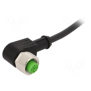 Connection lead | M12 | PIN: 4 | angled | 10m | plug | 30VAC | 4A | -25÷85°C