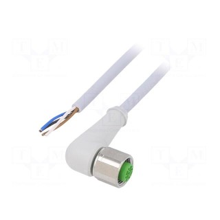 Connection lead | M12 | PIN: 4 | angled | 20m | plug | 250VAC | -25÷80°C