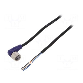 Connection lead | M12 | PIN: 4 | angled | 2m | plug | 0.8A | -10÷65°C | IP67