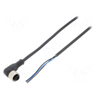 Connection lead | M12 | PIN: 4 | angled | 2m | plug | 250VAC | 4A | -25÷70°C