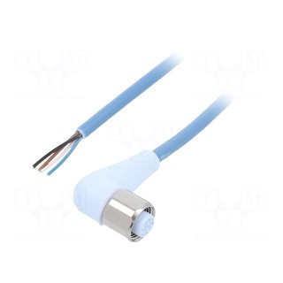 Connection lead | M12 | PIN: 4 | angled | 5m | plug | 250VAC | -40÷105°C