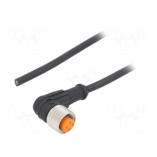 Connection lead | M12 | PIN: 4 | angled | 5m | plug | 250VAC | 4A | -25÷80°C