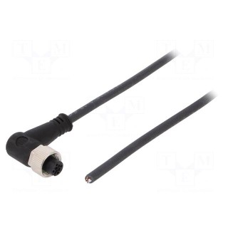 Connection lead | M12 | PIN: 4 | angled | 5m | plug | 250VAC | 4A | -25÷80°C