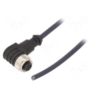 Connection lead | M12 | PIN: 4 | angled | 5m | plug | 250VAC | 4A | -35÷105°C