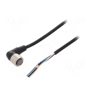 Connection lead | M12 | PIN: 4 | angled | Len: 10m | plug | 4A | -10÷80°C