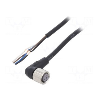 Connection lead | M12 | PIN: 4 | angled | Len: 2m | plug | 4A | -10÷80°C | PVC