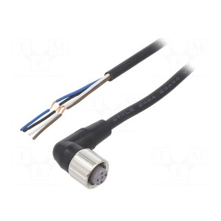 Connection lead | M12 | PIN: 4 | angled | Len: 5m | plug | 4A | -10÷80°C | PVC