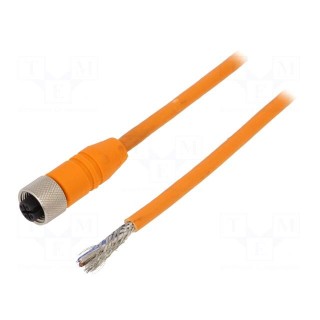 Connection lead | M12 | PIN: 4 | straight | 10m | plug | 240VAC | 4A | IP67