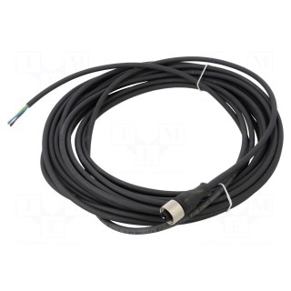 Connection lead | M12 | PIN: 4 | straight | 10m | plug | 250VAC | 4A | 300VDC