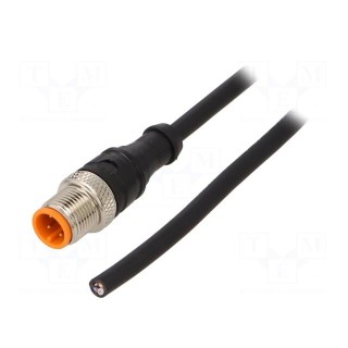 Connection lead | M12 | PIN: 4 | straight | 10m | plug | 250VAC | 4A | IP67