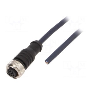 Connection lead | M12 | PIN: 4 | straight | 10m | plug | 250VAC | 4A | IP69K