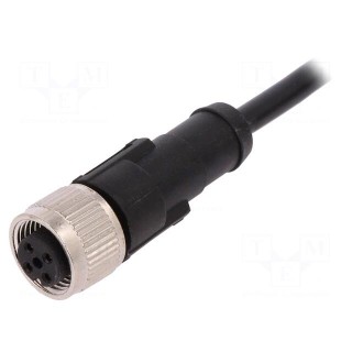 Connection lead | M12 | PIN: 4 | straight | 10m | plug | 250VAC | 4A | PVC