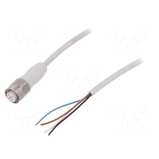 Connection lead | M12 | PIN: 4 | straight | 15m | plug | 250VAC | 4A | 250VDC