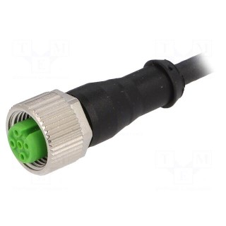 Connection lead | M12 | PIN: 4 | straight | 25m | plug | 30VAC | 4A | IP67