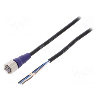 Connection lead | M12 | PIN: 4 | straight | 2m | plug | 0.8A | -10÷65°C | PVC