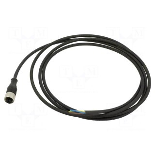 Connection lead | M12 | PIN: 4 | straight | 2m | plug | 250VAC | 4A | -5÷80°C