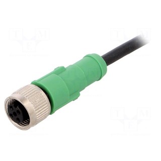 Connection lead | M12 | PIN: 4 | straight | 3m | plug | 250VAC | 4A | PUR