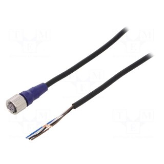 Connection lead | M12 | PIN: 4 | straight | 5m | plug | 0.8A | -10÷65°C | PVC