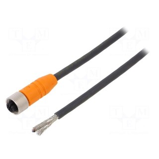 Connection lead | M12 | PIN: 4 | straight | 5m | plug | 240VAC | 4A | IP67