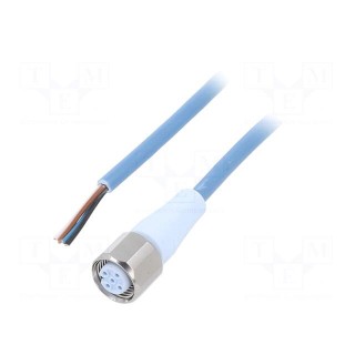Connection lead | M12 | PIN: 4 | straight | 5m | plug | 250VAC | -40÷105°C