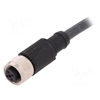 Connection lead | M12 | PIN: 4 | straight | 5m | plug | 250VAC | 4A | PUR