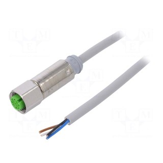 Connection lead | M12 | PIN: 4 | straight | 5m | plug | 32VAC | -40÷85°C