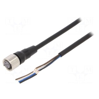 Connection lead | M12 | PIN: 4 | straight | Len: 2m | plug | 4A | -10÷80°C