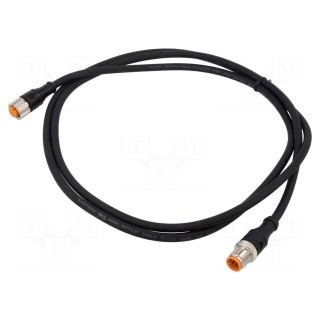 Connection lead | M12 | PIN: 5 | 1.5m | plug | 60VAC | 4A | -25÷80°C | IP67