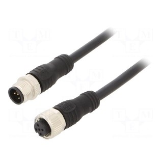 Connection lead | M12 | PIN: 5 | 1m | plug | max.80°C | PVC | IP67,IP69K