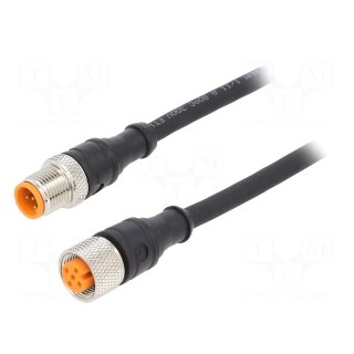 Connection lead | M12 | PIN: 5 | 2m | plug | 60VAC | 4A | -25÷80°C | IP67